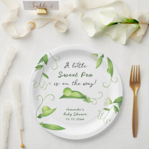 A Little Sweet Pea Is On The Way Baby Shower Paper Plates