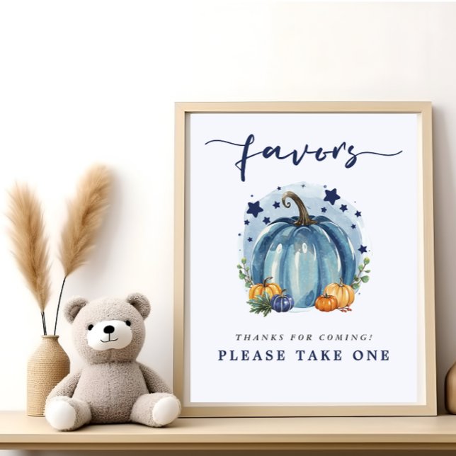A Little Sweet Pumpkin Boy Baby Shower Favors Here Poster (Creator Uploaded)