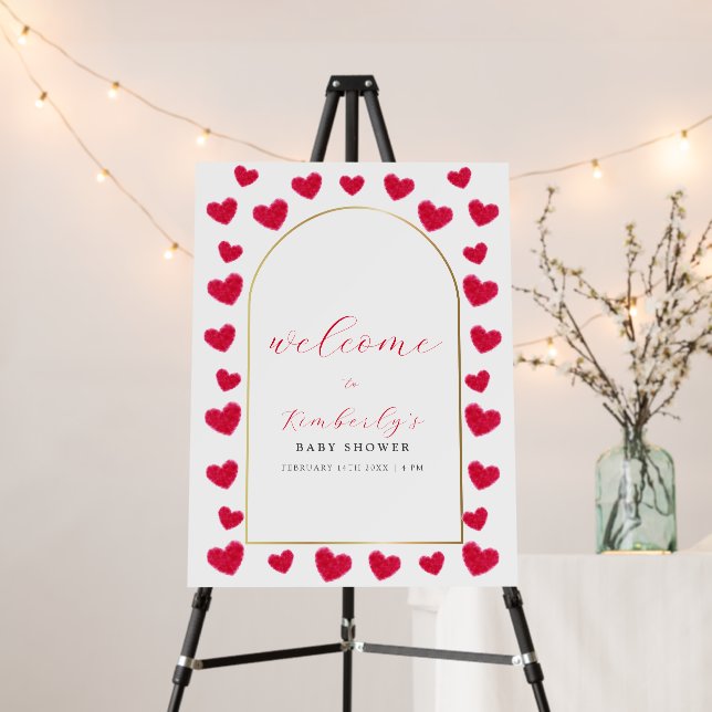 A Little Sweetheart Arch Baby Shower Welcome Sign (In Situ (Stand))