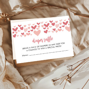 A Little Sweetheart Baby Shower Diaper Raffle Card