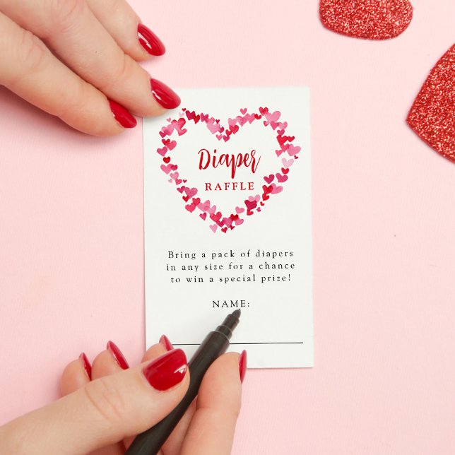 A Little Sweetheart Baby Shower Diaper Raffle Enclosure Card (Creator Uploaded)