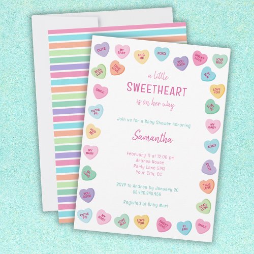 a little Sweetheart baby shower Invitation