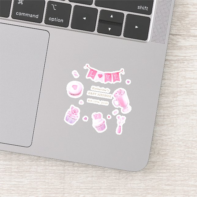 A Little Sweetheart Baby Shower Sticker (Detail)