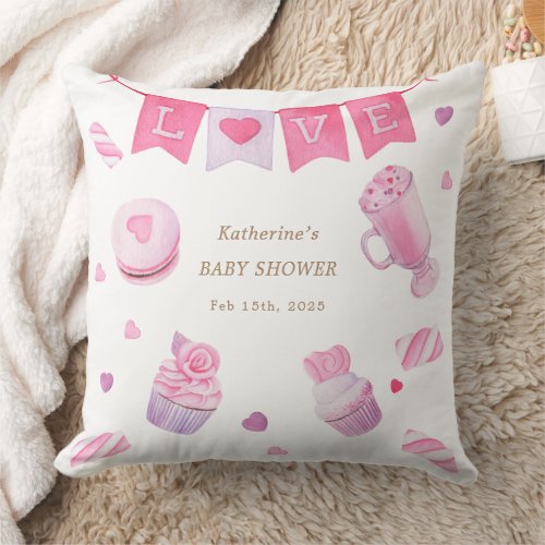 A Little Sweetheart Baby Shower Throw Pillow
