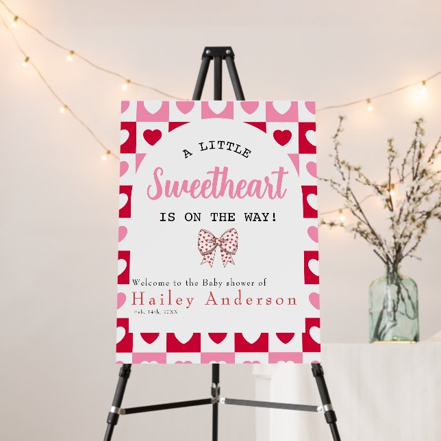 A Little Sweetheart Baby Shower  Welcome Sign  (In Situ (Stand))