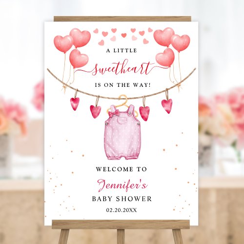 A Little Sweetheart  Baby Shower Welcome Sign