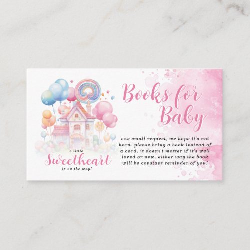A Little Sweetheart Books for Baby Baby Shower Enclosure Card