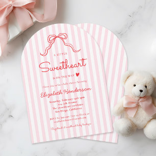 A Little Sweetheart Bow Valentine's Baby Shower Invitation