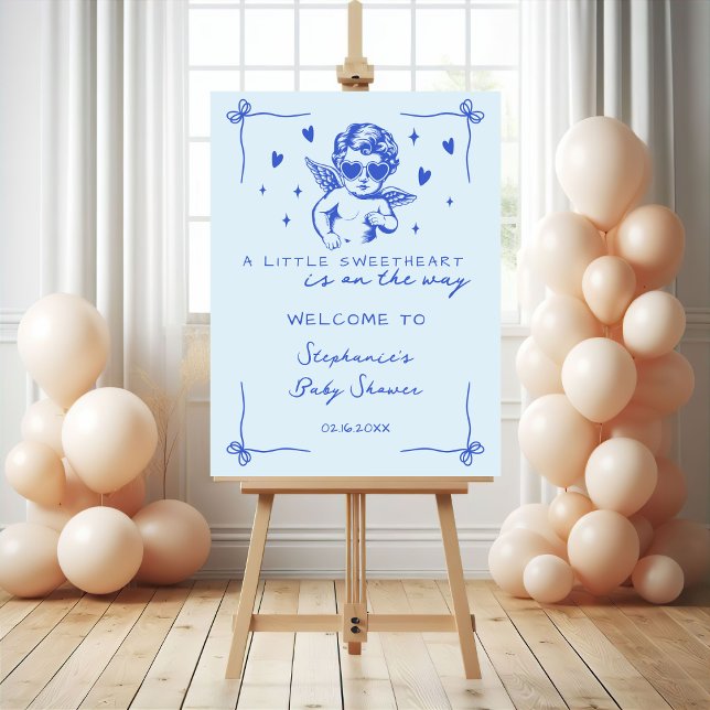 A Little Sweetheart Boy Baby Shower Welcome Sign (Creator Uploaded)