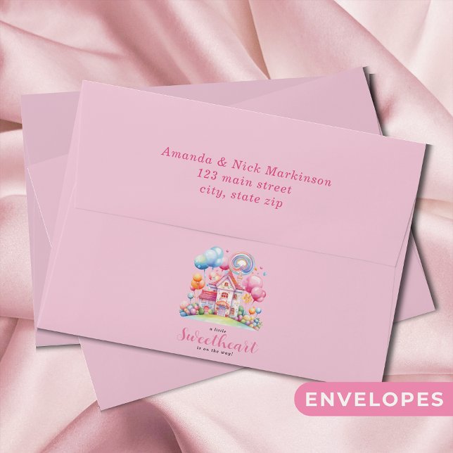 A Little Sweetheart Candy Baby Shower Envelope (Creator Uploaded)