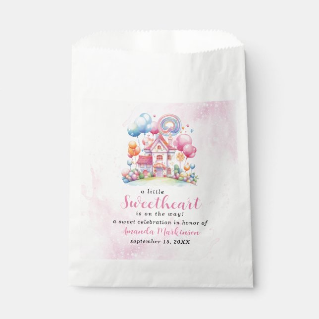 A Little Sweetheart Candy Baby Shower Favor Bag (Front)
