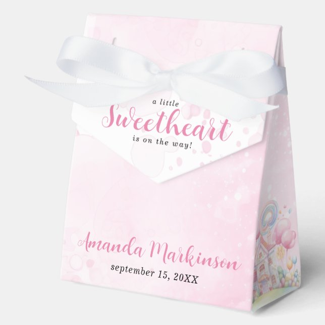 A Little Sweetheart Candy Baby Shower Favor Box (Front)