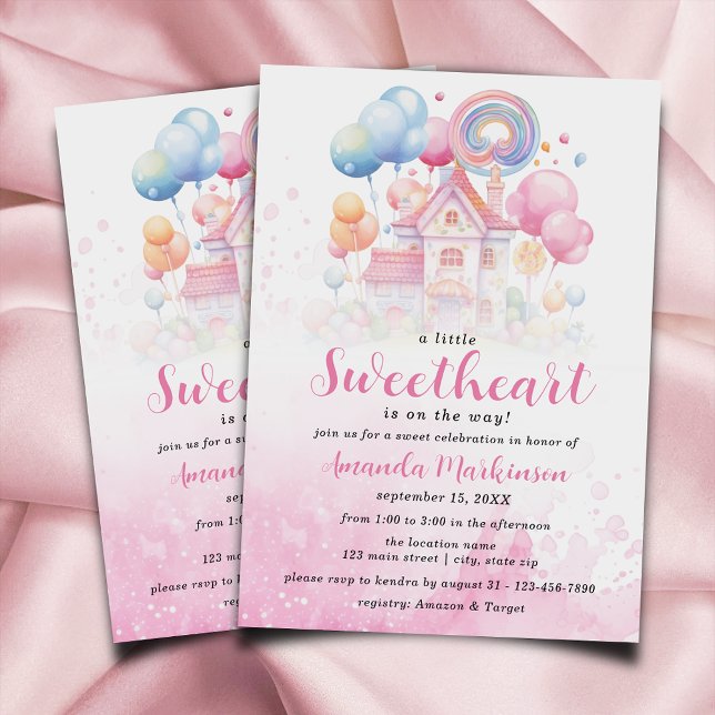 A Little Sweetheart Candy Baby Shower Invitation (Creator Uploaded)