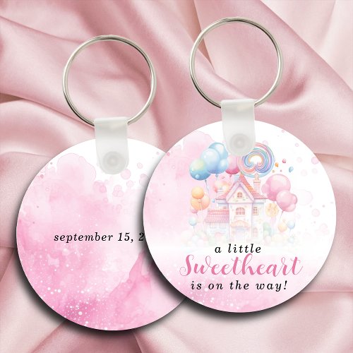 A Little Sweetheart Candy Baby Shower Keychain