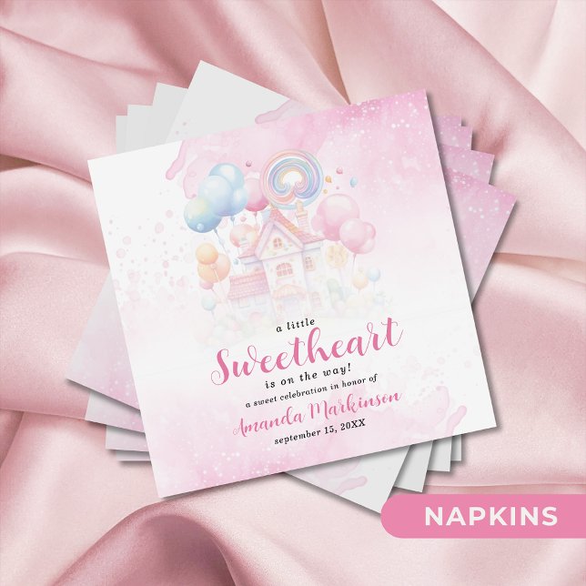 A Little Sweetheart Candy Baby Shower Napkins (Creator Uploaded)