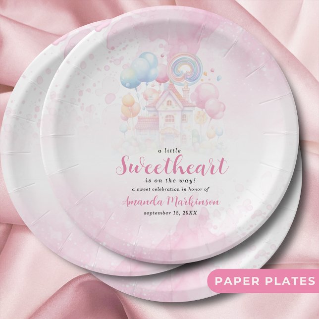 A Little Sweetheart Candy Baby Shower Paper Plates (Creator Uploaded)