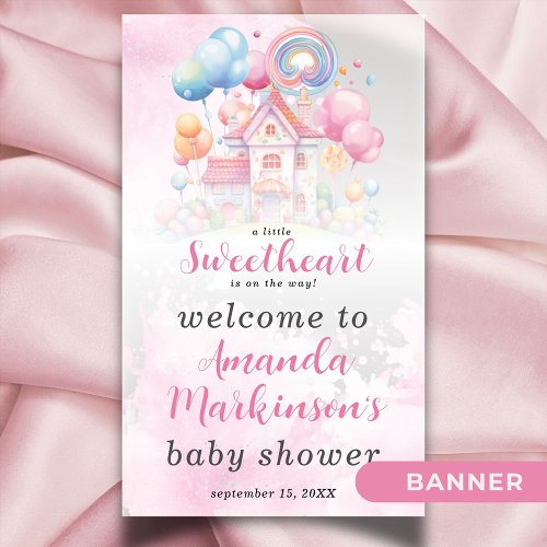 A Little Sweetheart Candy Baby Shower Welcome Banner