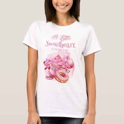 A Little Sweetheart Candy Frame Girl Baby Shower T_Shirt