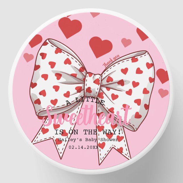 A Little Sweetheart Coquette Bow Baby shower Mini Candle Favors (Front)