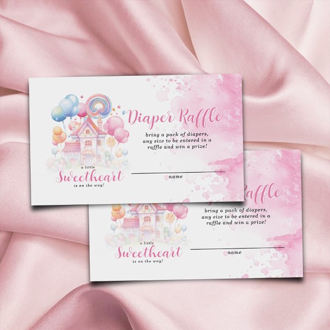 A Little Sweetheart Diaper Raffle Baby Shower Enclosure Card (Creator Uploaded)