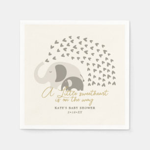 A little Sweetheart Elephant Neutral Baby Shower Napkins