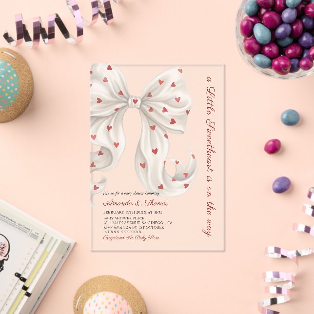 A Little sweetheart Gender Neutral Baby Shower Acrylic Invitations (Insitu (Celebration))