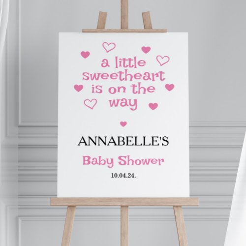 A little sweetheart Girl Baby Shower Welcome Foam Board