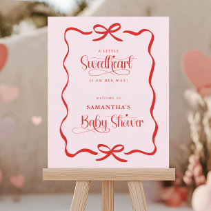 A little sweetheart girl baby shower welcome sign