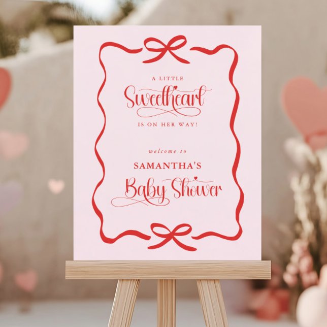 A little sweetheart girl baby shower welcome sign (Creator Uploaded)