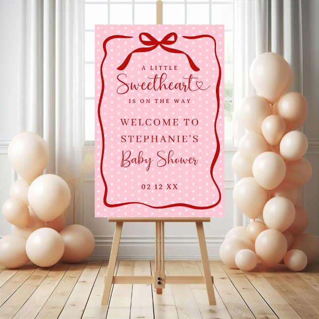 A Little Sweetheart Girl Baby Shower Welcome Sign (Creator Uploaded)