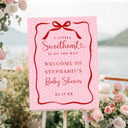 A Little Sweetheart Girl Baby Shower Welcome Sign