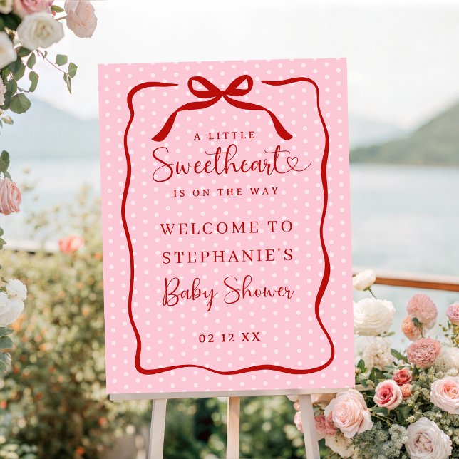 A Little Sweetheart Girl Baby Shower Welcome Sign (Creator Uploaded)