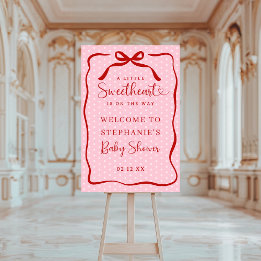 A Little Sweetheart Girl Baby Shower Welcome Sign
