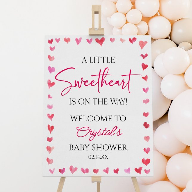 A Little Sweetheart Heart Baby Shower Welcome Sign (Creator Uploaded)
