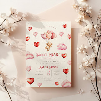 A little sweetheart is on her way baby shower invitation