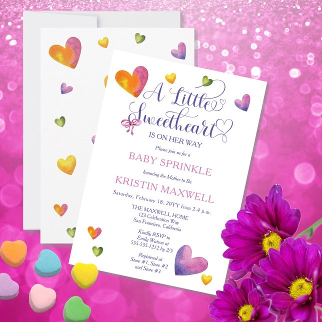 A Little Sweetheart Is On Her Way Baby Sprinkle Invitation (Creator Uploaded)