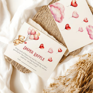 A little sweetheart is on her way diaper raffle enclosure card