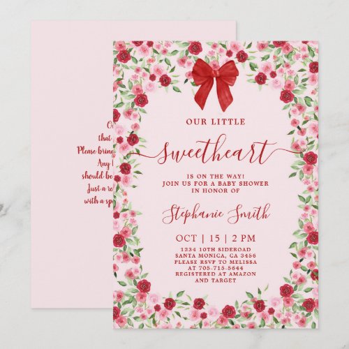 A Little Sweetheart is on the Way Baby Shower Girl