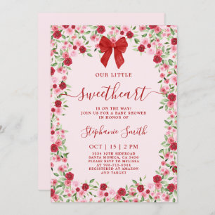 A Little Sweetheart is on the Way Baby Shower Girl Invitation