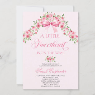 A Little Sweetheart Is On The Way Baby Shower Girl Invitation