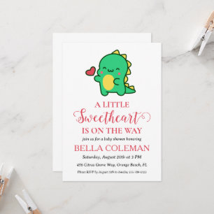 a little sweetheart is on the way baby shower invitation