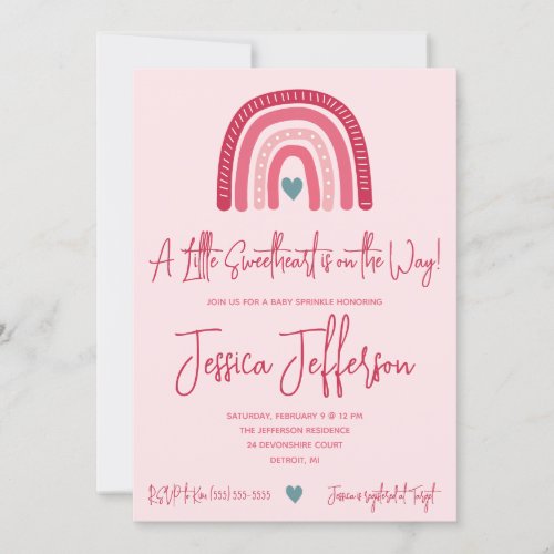 A Little Sweetheart is on the Way  Baby Shower Invitation