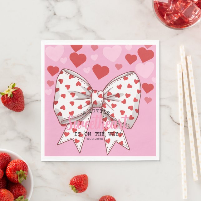 A Little Sweetheart Is on the Way baby shower Napkins (Insitu)