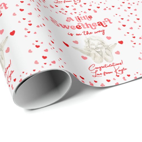 A Little Sweetheart Is On The Way Baby Shower Wrapping Paper