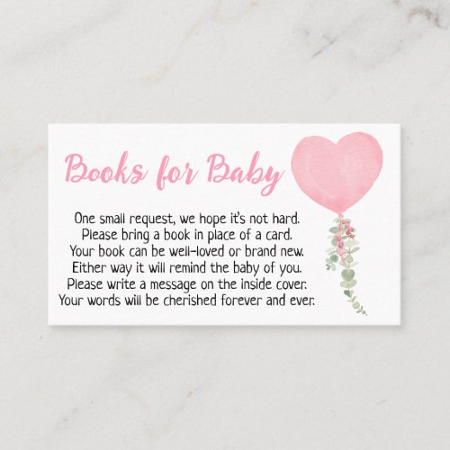  A little Sweetheart is on the Way Books for Baby Business Card