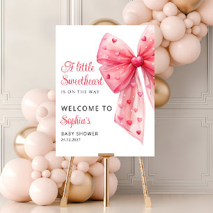 A Little Sweetheart is on the Way Bow Baby Welcome Foam Board