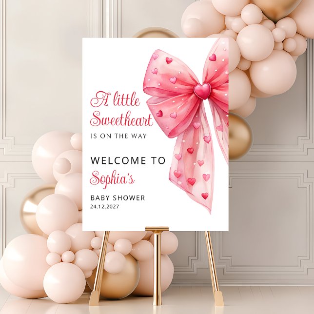 A Little Sweetheart is on the Way Bow Baby Welcome Foam Board (Creator Uploaded)