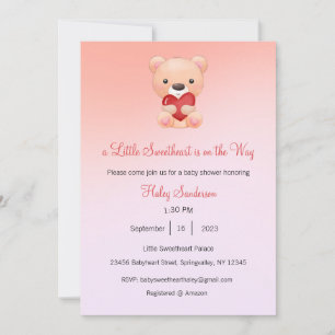 A Little Sweetheart is on the Way Invitation