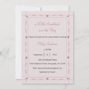 A Little Sweetheart is on the Way Invitation