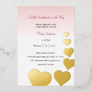 A Little Sweetheart is on the Way Invitation Foil Invitation